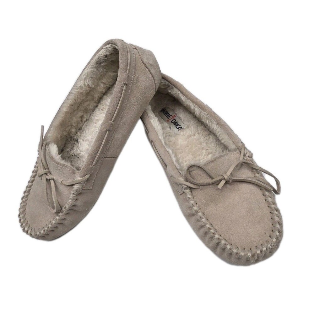 Minnetonka Moccasins Women's 4052 Suede Leather Slip On Loafers Shoes Size 10
